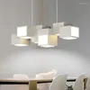 Chandeliers Modern Square LED Chandelier White/Black Hanging Lamp Indoor Lighting For Living Room Dinning