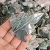 Dekorativa figurer 1PC Natural Aquatic Agate Crystals Crafts Carving Leaves Model Healing Stone Home Decoration DIY