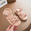 Sandaler Summer Girls Beach Shoes for Girls Sandaler Casual Beach Shoes Children's Sandals Soft Sole White Pink Kids Shoes Z0225