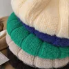 Berets Cute Pumpkin Beret Autumn And Winter Warm Korean Solid Color Knitted Big Head Bud Painter Hats Ins Fashion Women's