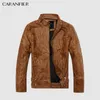 Men's Leather Faux Leather CARANFIER Mens Leather Jackets Men Jacket High Quality Classic Motorcycle Bike Cowboy Coats Male Thick Coats Standard US Size 230225