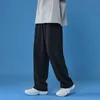 Calça masculina calças casuais retas calças de moletom de sorra preta coreana calça de harém solto mulher streetwear de outono longa calça quatro temporadas z0225