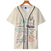 Camisetas de camisetas masculinas graffiti 3D de camiseta de beisebol masculino/mulher roupas de rua moda moda de verão camiseta de manga curta