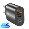 PD USB -laddare Dual Port Type C USB Charger Quick Charger QC 3.0 f￶r Xiaomi Redmi Huawei Samsung Mobiltelefonadapter