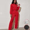 Polka Dot Phemsuit Womens Autumn Fashion Printed Disual Long Sleeved