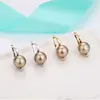 Charm Simple 12mm Round Pearl Drop Earrings for Women Gold Silver Color Plated Cubic Zirconia Crystal Earring New Fashion Jewelry Gift G230225