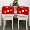 Pokrywa krzesełka świąteczne pokrowce na jadalnię rękawa śniegu przyjęcie kuchenne Favors Kapelusz Kształt Składka bankietowa