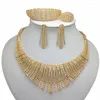 Necklace Earrings Set Kingdom Ma Nigerian Wedding African Costume Big Jewelry Dubai Neckace Bracelet Earring Ring Sets For Women Party