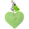 Keychains Faux Leather Velvet Love Heart Pendant Car Key Chain Holder Bag Hanging Ornament