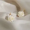 Charm 2022 New Elegant White Flower Pendant Dangle Earrings Korean Fashion Jewelry Party Girl's Sweet Accessories For Woman's Earrings G230225