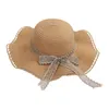 Berretti Cappello di paglia alla moda intrecciato per tutte le partite da donna, adatto al sole e alla spiaggia