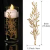 Dekorativa blommor konstgjorda f￶r flytande ljus 60st Gold Faux Flower Mini Branch Vase Filler Table Centerpiece Party Decor
