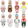 5st Partisale Doll Apparel Jump Suits Pit f￶r 43 cm baby 18 tum Reborn American Girl Accessories kl￤der