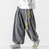 Pantaloni da uomo Cinoiserie Cintura Moda Allentato Casual Uomo Harajuku Velluto a coste Pantaloni sportivi Pantaloni da jogging Taglie forti Coppia Pantaloni da donna Harem Z0225