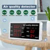 I 1 multifunktion av luftkvalitetsmonitor med LED -displayföroreningsdetektor för CO/CO2/HCHO/AQI/TVOC utomhus inomhus inomhus