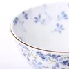 Tigelas 4.5 polegadas feitas no Japão Cerâmica Floral Impresso à mão Sopa Painted Sopa Salada Macarrão Creative Creatlers Recipiente de Tableware