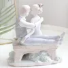 装飾的な置物オブジェクトWu Chen Long Ceramic Couples Art Sculpture Porcelain Girl and Boyの置物キャラクター彫像クラフトヨーロッパHO