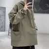 Männer Jacken Kleidung Herbst Dark Einfarbig Dünne Koreanische Stil Lose Top Mit Kapuze Lange Ärmeln Pullover Jacke Kleidung männerMen's