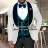 Costumes pour hommes Noir Jacquard Hommes Dernières Tuxedos De Mariage De Marié Slim Fit 3 Pièces Blazer Ensembles Soirée Formelle Mariage Masculin Vêtements