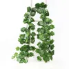 Decorative Flowers 12pcs Artificial Plants Vine Silk Grape Leaf Garland Imitation Rattan Fake Flower For Home Patio Office Wedding