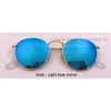 Top qualité Brand Design miroir lunettes de soleil pour hommes femmes pilote cercle en métal rond nuances mâle Vintage lunettes de soleil noir miroir UV401981737