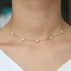 Chains Top Sale Fine 925 Sterling Cute Star Choker Charm Necklace With Tiny CZ For Women Summer Fashion Christmas Gift JewelryChains