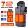 Gilet da uomo 7 aree Scaldacorpo riscaldato automatico Donna Uomo Giacca calda riscaldante Abbigliamento termico Caccia Campeggio Viaggi Pesca 230225