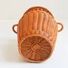 Vasi 4X Imitazione Vaso in rattan intrecciato Art Decorazione da tavolo Piante Vaso da fiori Artigianato bizzarro