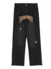 Mäns jeans American High Street Fashion Märke broderade bokstäver Y2K Men Jeans Street Side -knappar Löst breda ben Long Pants Streetwear Z0225