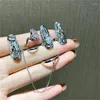 False Nails 4PCS Fashion Punk Finger Nail Rings Women Adjustable Opening Ring Fingernail Protective Jewelry