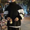 Heren Hoodies Sweatshirts Hong Kong-stijl Hoge nek Sweatshirt voor mannen Vrouwen Koreaanse trend Preppy losse hiphop Harajuku Winter plus Velvet