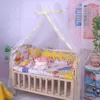 Crib Netting Round Mesh Dome Bed Canopy Netting Princess Mosquito Net with Lace Trim for Babies 1.7m*4.2m 230225