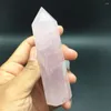 Estatuetas decorativas 1pcs amo pedra rosa natural rosa quartzo cristal gemstone point meditação cura chakra wand como presente de retorno de casamento