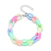 Anklets Adjustable Daily Wearing Colorful Plastic Chain Anklet For Girls Summer Beach Party Friend Jewellery Gift