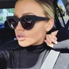 Солнцезащитные очки Lonsy New Brand Design Sexy Cat Eye Sunglasses Women 2022 Vintage UV400 Sun Glasses Shades Женские ретро -черные очки, дамы G230225