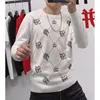 Men's Sweaters Pullover Rhinestone Horse Design Male Knitted Tops Clothing New Fashion Popular Man Wear Homme Versatile Apparel