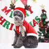Abbigliamento per cani Vestiti per animali domestici Costume da alce per gatti Natale per cani di taglia piccola e media Abbigliamento caldo per cappotti da festival