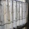 Curtain Fresh Green Pastoral Bunk Embroidered Small Rose Yarn Coffee Kitchen Decorative Short