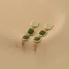 Charme Ghidbk Trendy Triple Square Facettes Acrylique Boucles D'oreilles Pendantes Pour Lady Déclaration Or Couleur Vert Menthe Pierre Drop Dangle Boucles D'oreilles G230225