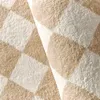 Tapis épais damier tapis à carreaux salon doux imitation cachemire décor de sol pour chambre à coucher tapis de chevet tapis de canapé