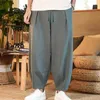 Men's Pants New Men's Cotton Linen Trousers Men's Summer Loose Breathable Solid Color Linen Pants Fitness Streetwear Plus Size M5XL Z0225