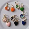 Boucles d'oreilles créoles Huggie ZX mignon mixte couleur bonbon émail coeur pour femmes à la mode or Huggies fille bijoux de mariage en gros Moni22