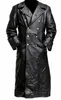 Pelle da uomo Ecopelle UOMO CLASSICO TEDESCO UNIFORME MILITARE WW2 UFFICIALE NERO TRENCH IN VERA PELLE 230225