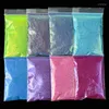 Nail Glitter 0.4mm Superfine Fluorescent Flashing Holo Filler Powder 50g/bag Shiny Yellow Green Peony Polyester 1/64''