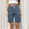 Summer Elastic Drawstring Fifth Pants Casual Sports Shorts for Women