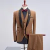 Men's Suits Wedding 8Color 2023 For Men Three Piece Shawl Collar Slim Fit Stage Dress Burgundy Suit One Button Mens Tuxedo Jacket 1038