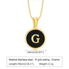 Pendant Necklaces In Fashion Gloss Round Acrylic Letter Chain Stainless Steel Custom Gold Color 26 A-Z Charm