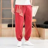 メンズパンツZen Tea Men Chinese Style Embroidery Dragon Kung Fu Harem Pants Vietmam Japonese Fashion Sports Casuare Dance Streetwear Z0225