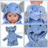 Wholesale Fit 17inch Bathrobe Animal Doll Apparel Suit 43cm Baby New Born American Girl Accessories Clothes Diy Toy