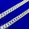 Hotsalehigh Quality VVS Moissanite Diamond Baguette Naszyjnik z kubańskim linkiem 925